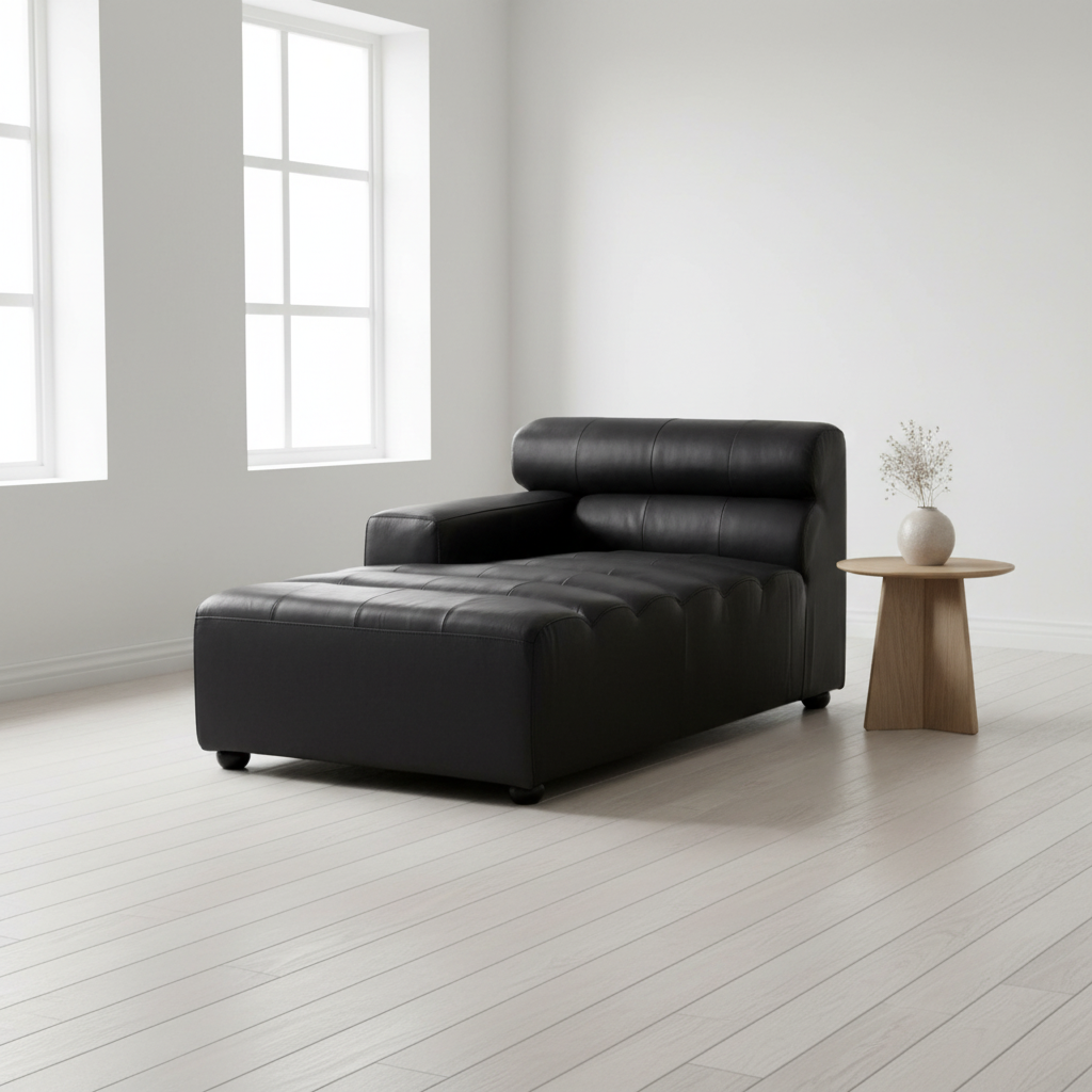 King Left Arm Leather Modular Chaise