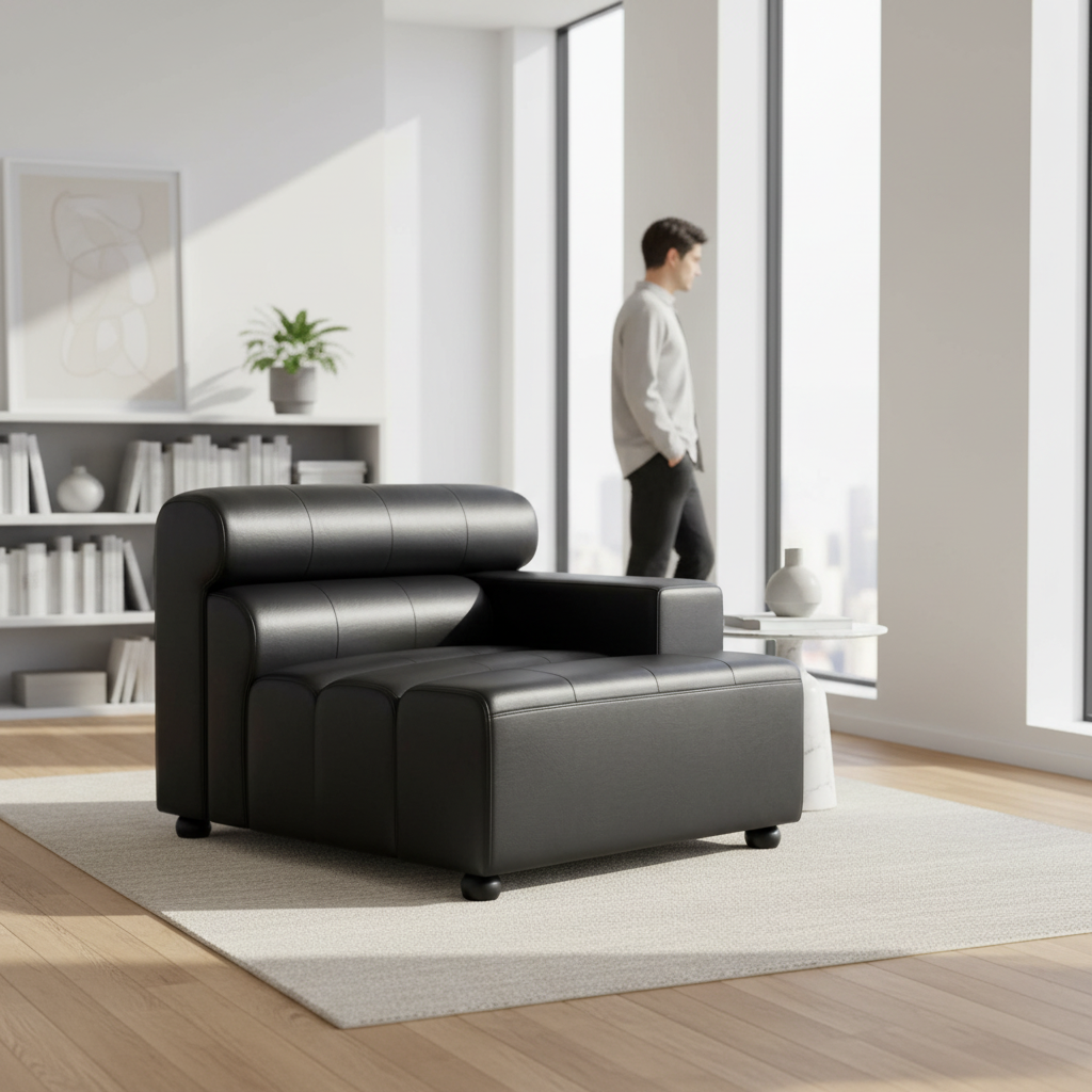 King Left Arm Leather Seat Sofa