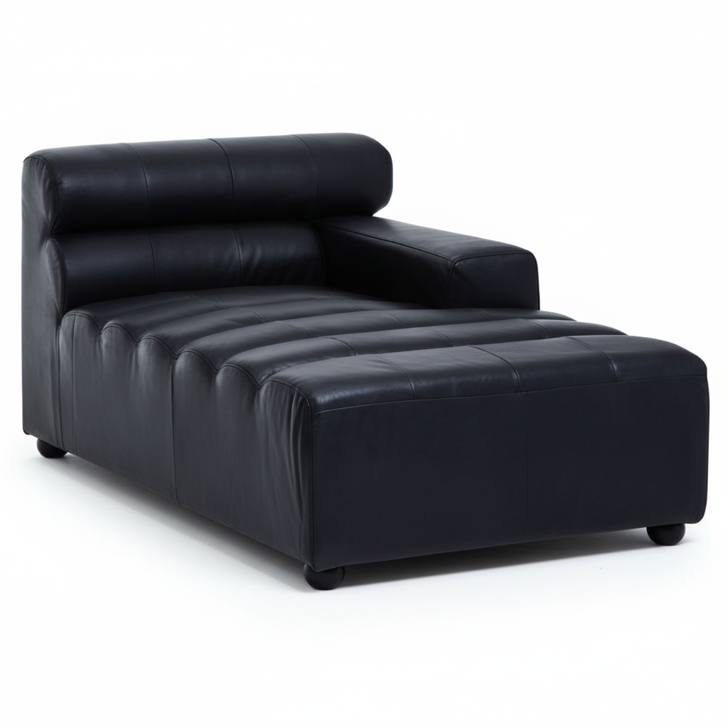 King Right Arm Leather Modular Chaise