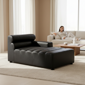 King Right Arm Leather Modular Chaise