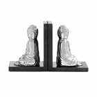 Kinsley Set of 2 Buddha Bookends with Marble Base