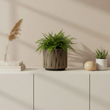 Kiso Small Black and Cream Finish Planter