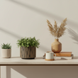 Kiso Small Black and Cream Finish Planter