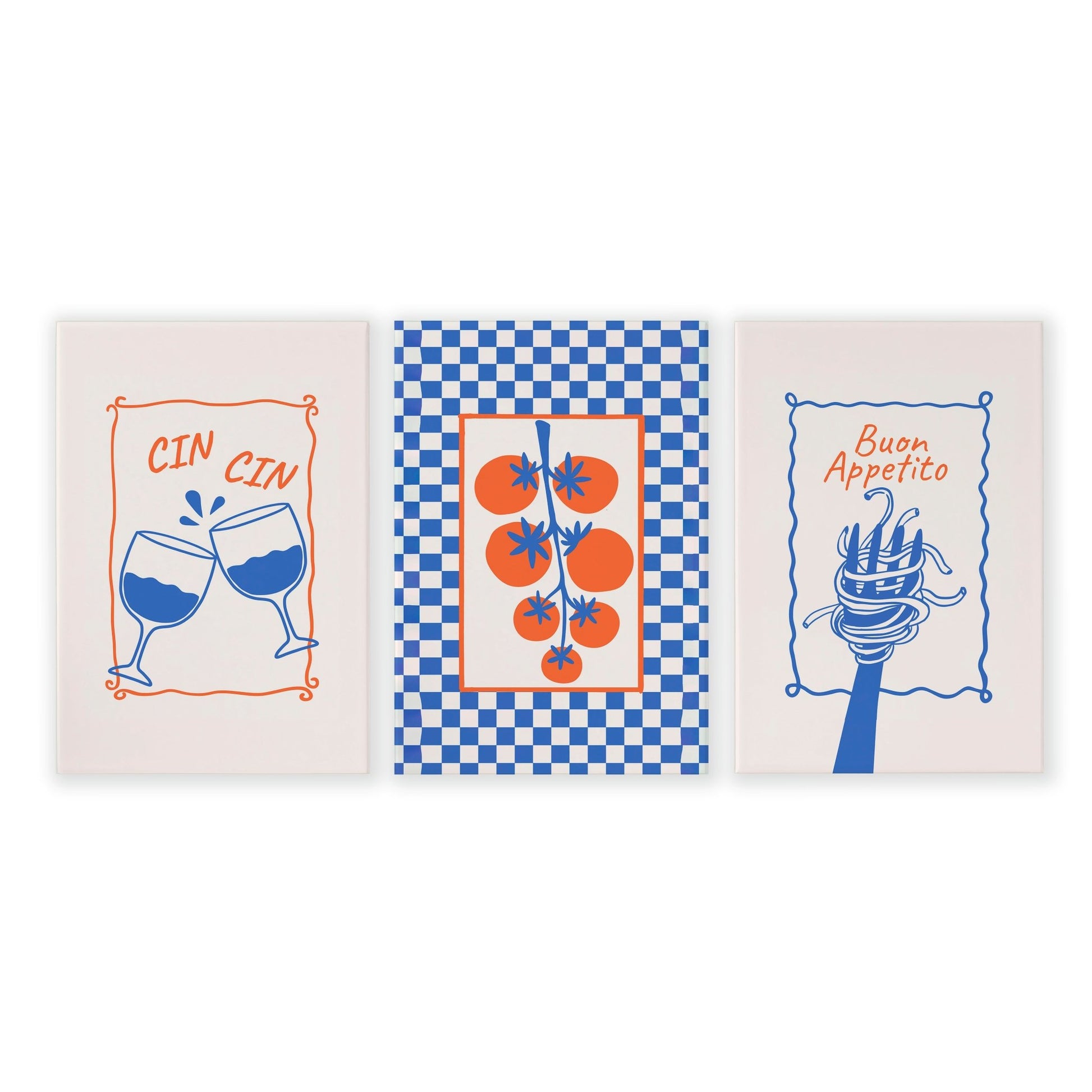 Kitchen Artwork | Set of 3 Italian Lifestyle Wall art Prints