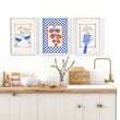 Kitchen Artwork | Set of 3 Italian Lifestyle Wall art Prints