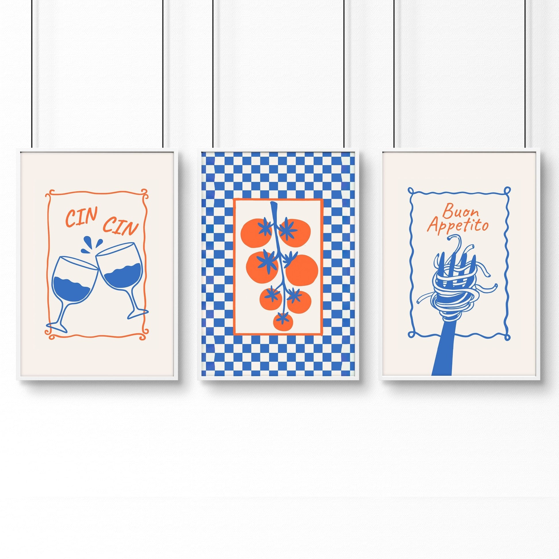 Kitchen Artwork | Set of 3 Italian Lifestyle Wall art Prints