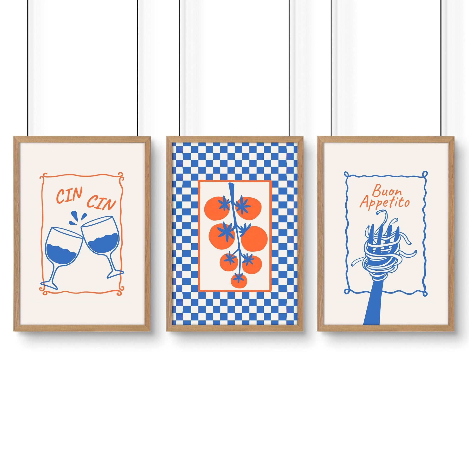 Kitchen Artwork | Set of 3 Italian Lifestyle Wall art Prints