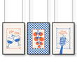 Kitchen Artwork | Set of 3 Italian Lifestyle Wall art Prints