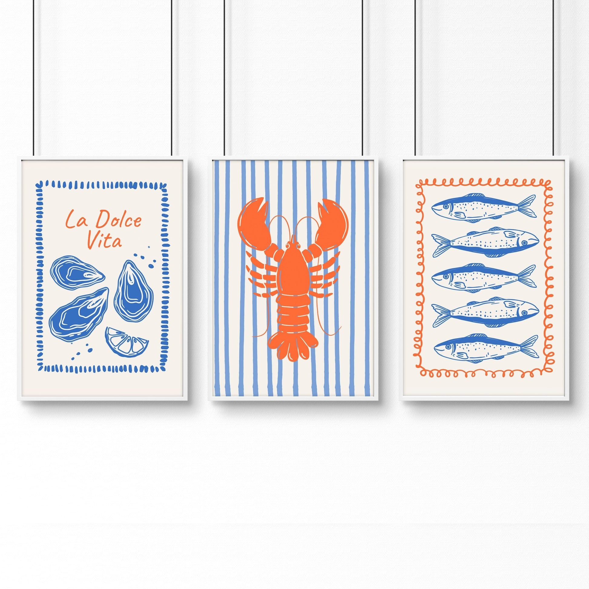 Kitchen Gallery Walls | Set of 3 Italian Lifestyle Wall art Prints