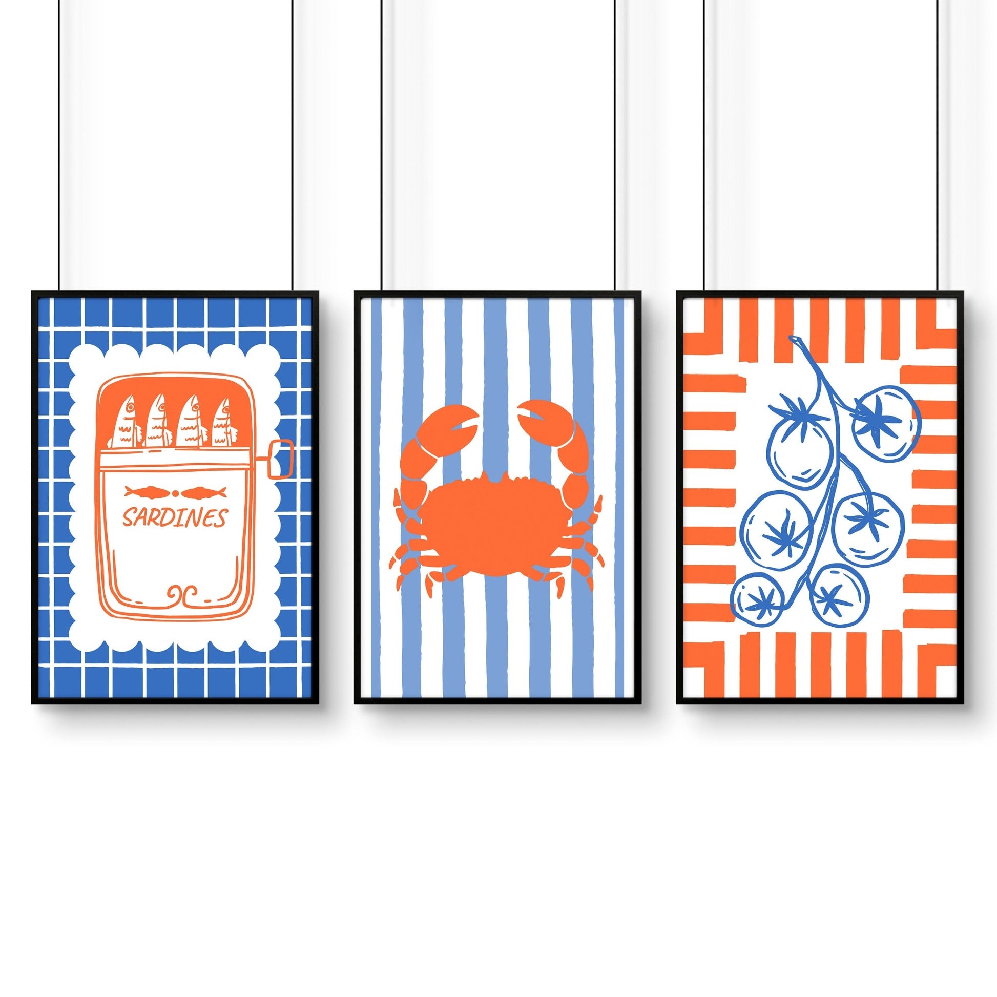 Kitchen Modern Wall Decor | Set of 3 Italian Lifestyle Wall art Prints