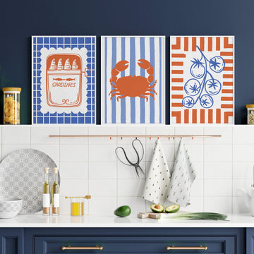 Kitchen Modern Wall Decor | Set of 3 Italian Lifestyle Wall art Prints