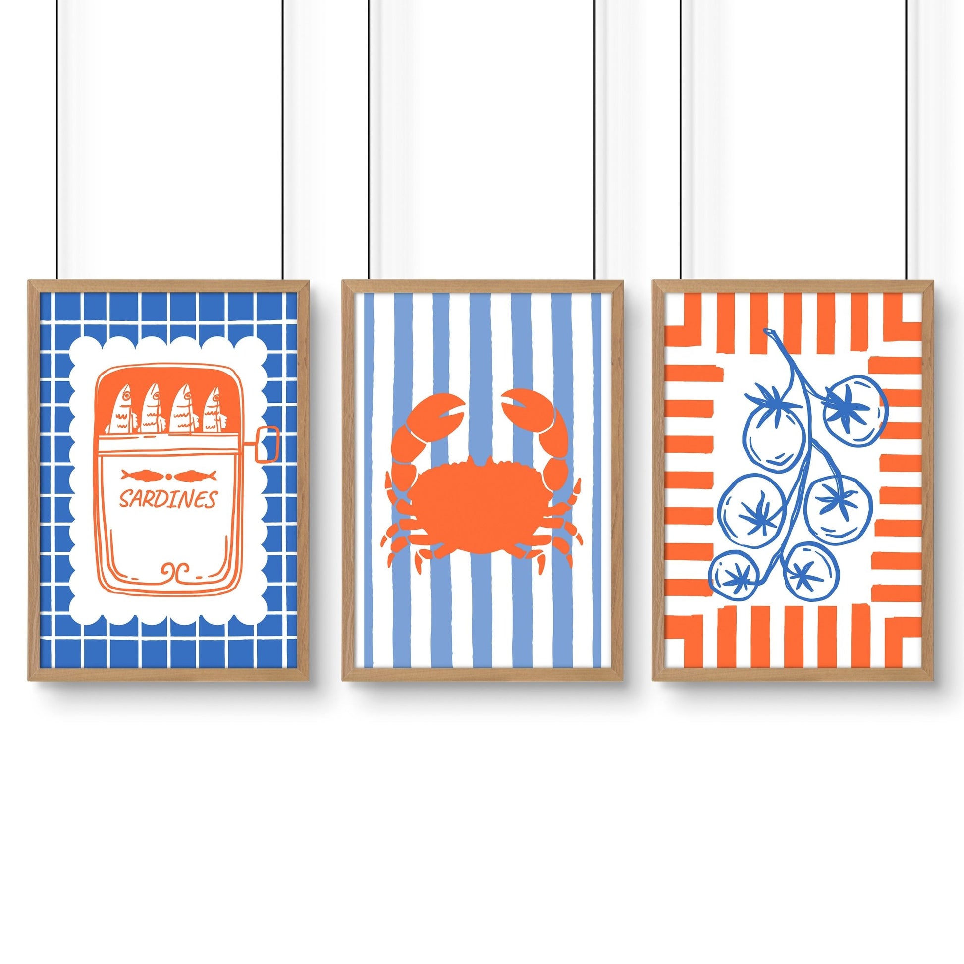 Kitchen Modern Wall Decor | Set of 3 Italian Lifestyle Wall art Prints