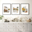 Kitchen wall art for Wall Autumn Paris Watercolour 