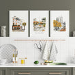 Kitchen wall art for Wall Autumn Paris Watercolour 