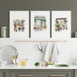 Kitchen wall art Cottage Flower Shop Wall Art displayed on a wall in a styled room — view 6