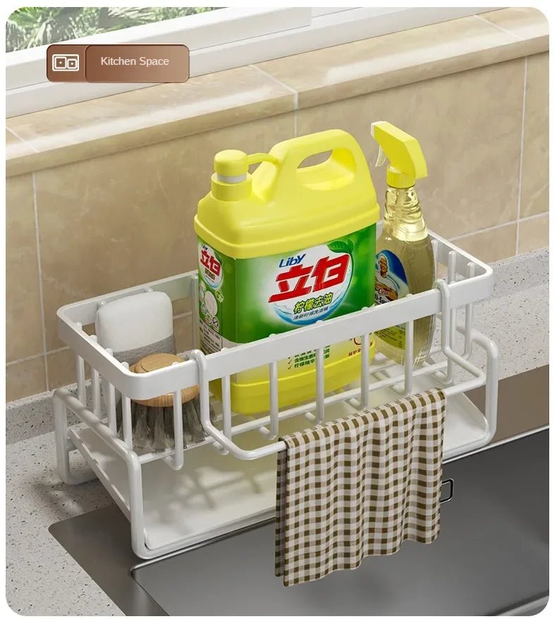 Kitchen Shelf Rag Storage Drainage Shelf No - Punch Storage Rack Home Spice Rack Sink Tap Sink Drainage Rack Kitchen Accessories