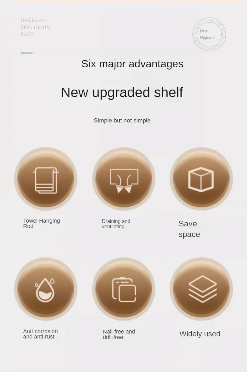 Kitchen Shelf Rag Storage Drainage Shelf No - Punch Storage Rack Home Spice Rack Sink Tap Sink Drainage Rack Kitchen Accessories