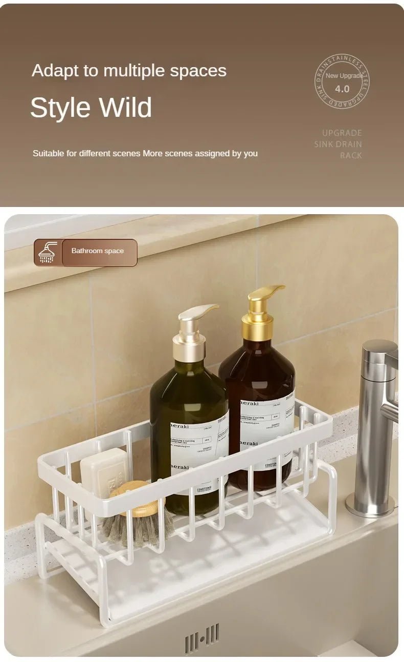 Kitchen Shelf Rag Storage Drainage Shelf No - Punch Storage Rack Home Spice Rack Sink Tap Sink Drainage Rack Kitchen Accessories