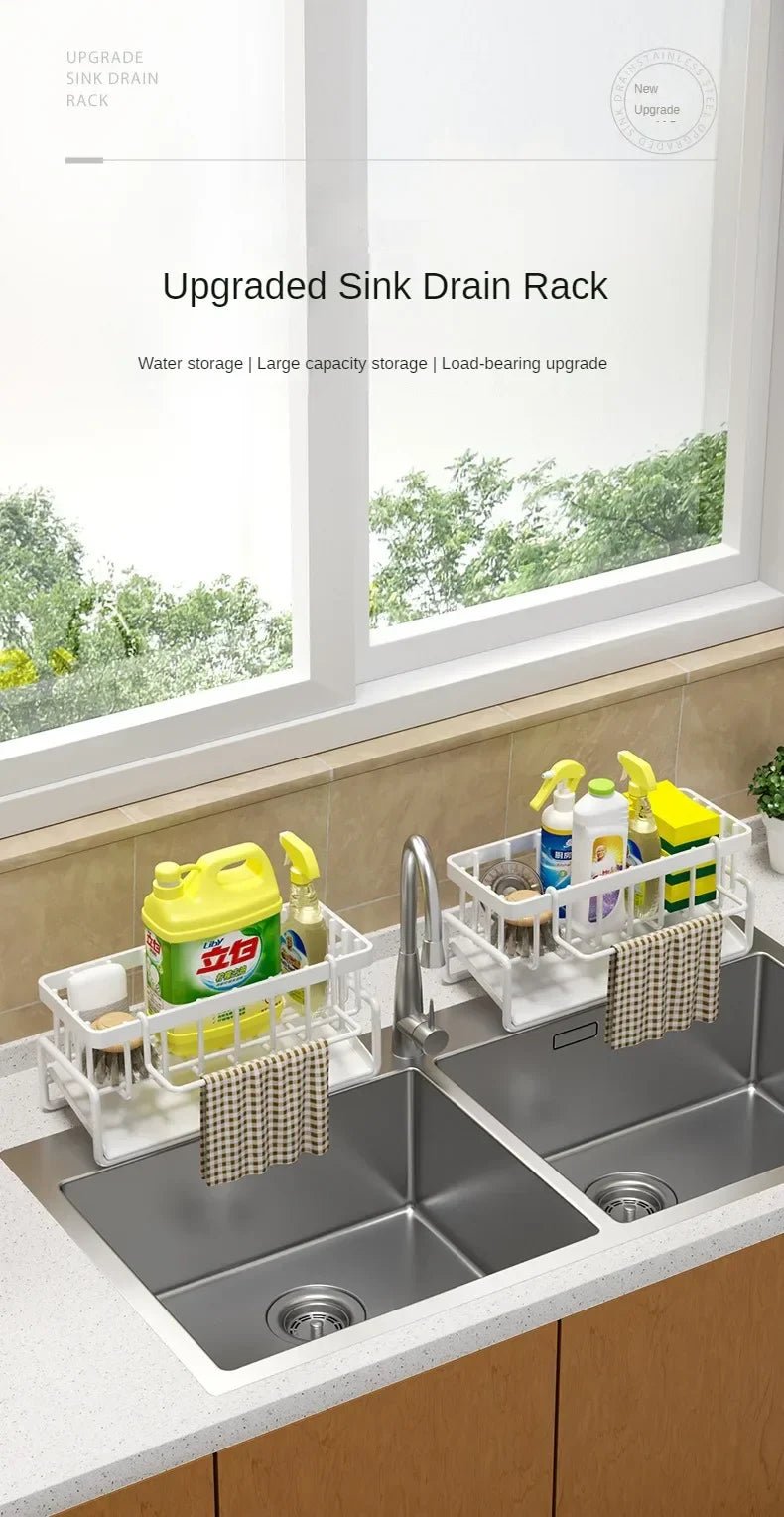 Kitchen Shelf Rag Storage Drainage Shelf No - Punch Storage Rack Home Spice Rack Sink Tap Sink Drainage Rack Kitchen Accessories