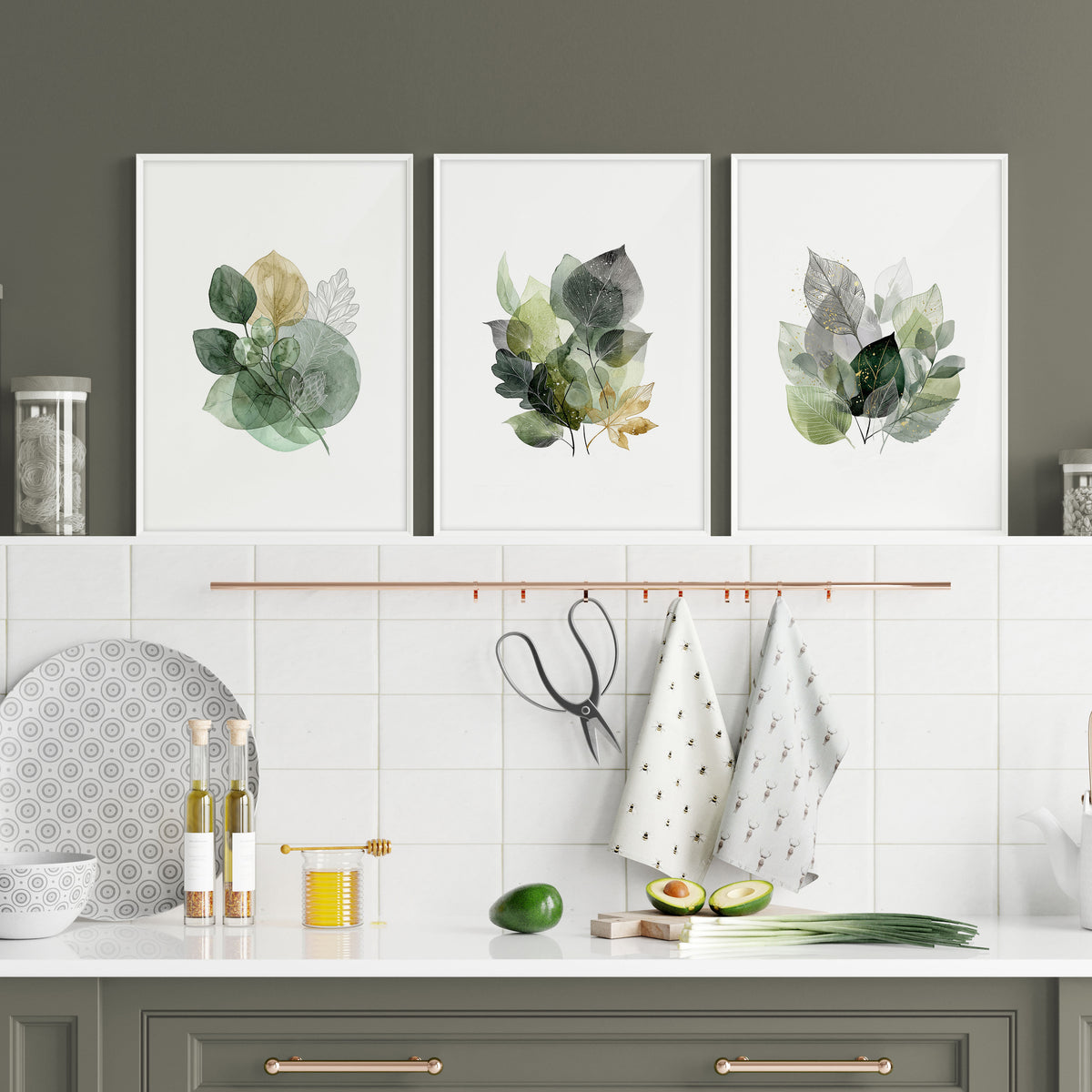 kitchen wall artwork displayed on a wall in a styled room — view 7