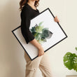 Kitchen Wall Artwork Botanical Watercolour Leaves Green & Gold Tones displayed on a wall in a styled room — view 9