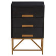 Kochi Black Side Table with 3 Drawers