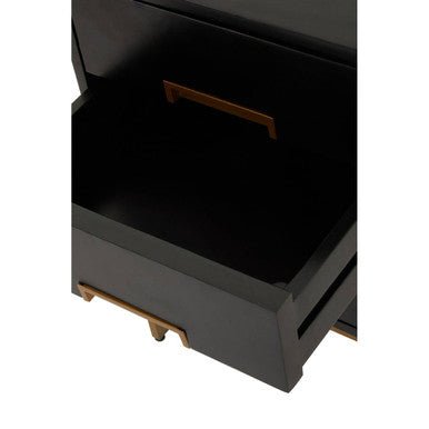 Kochi Black Side Table with 3 Drawers