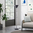 KOMORE Modern Black E14 1 - Light Floor Lamp with Coat Rack for Living Room Office, Bedroom, Hallway, Porch