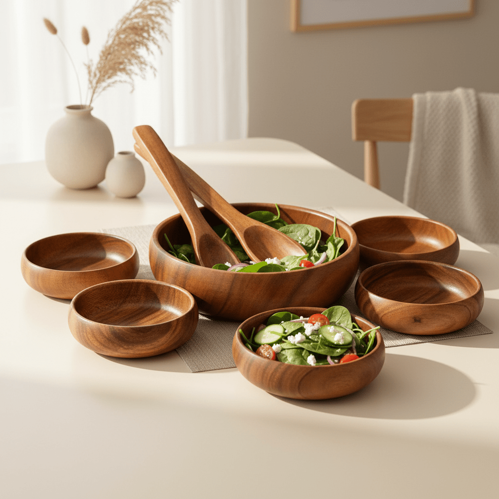 Kora Acacia 7 Piece Salad Serving Set