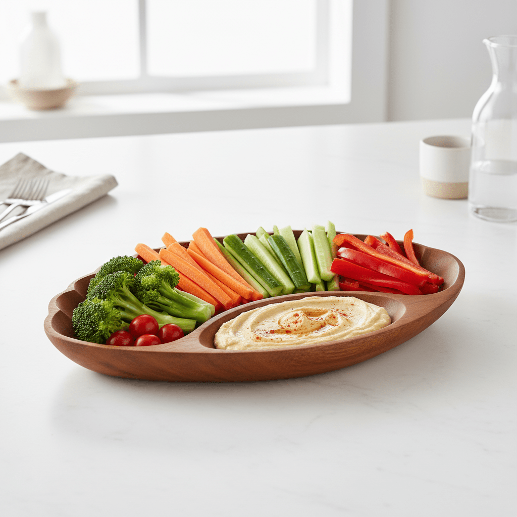 Kora Acacia Chip And Dip Serving Dish