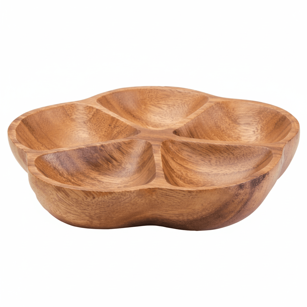 Kora Acacia Five Section Flower Serving Dish