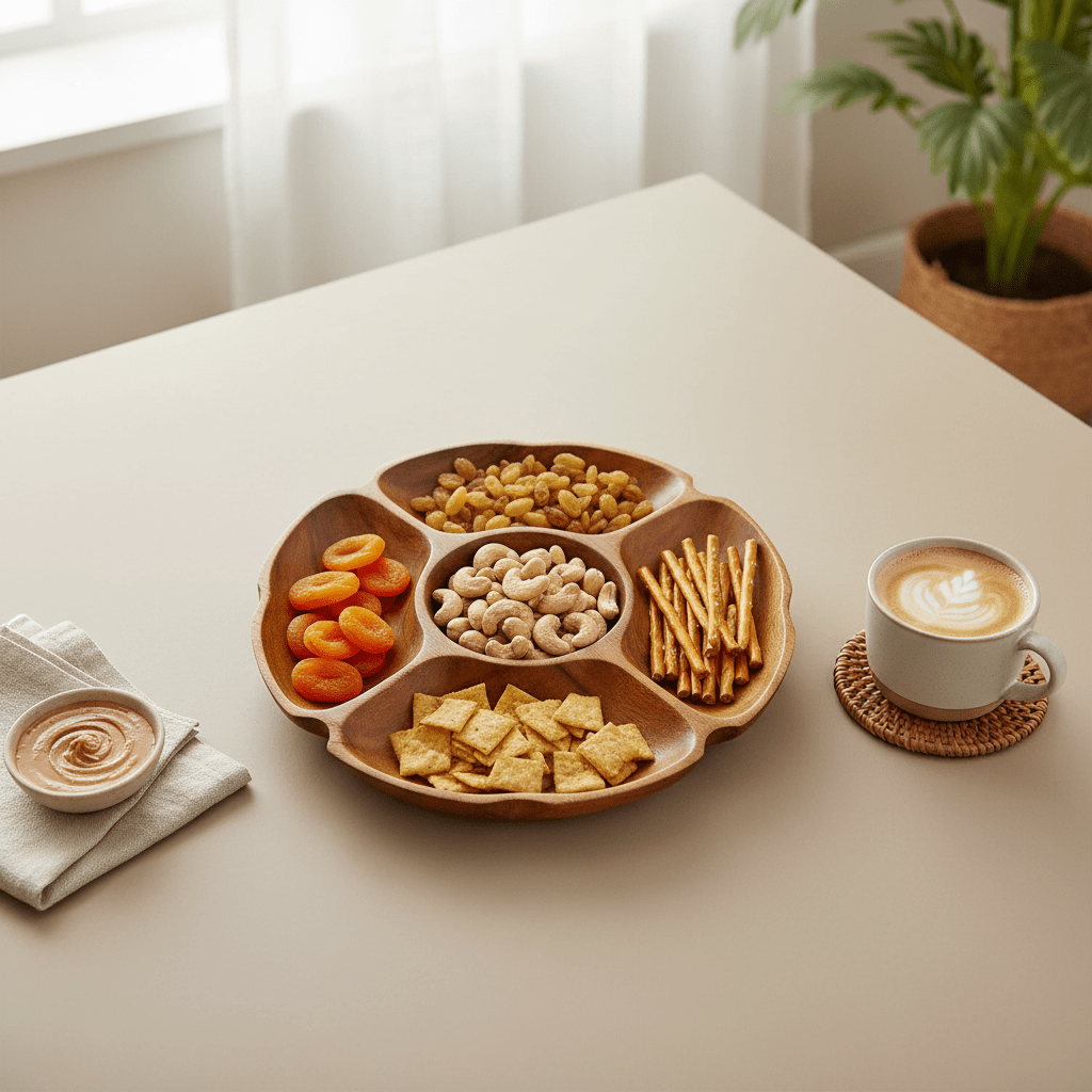 Kora Acacia Five Section Round Serving Dish