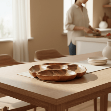 Kora Acacia Five Section Round Serving Dish