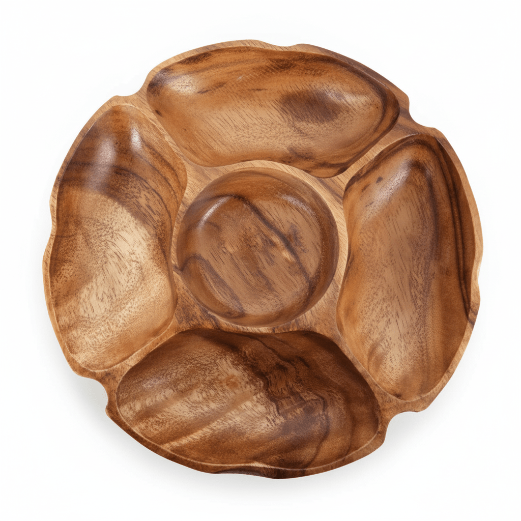 Kora Acacia Five Section Round Serving Dish