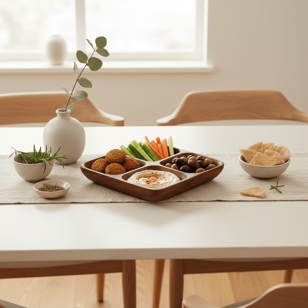 Kora Acacia Four Section Serving Dish