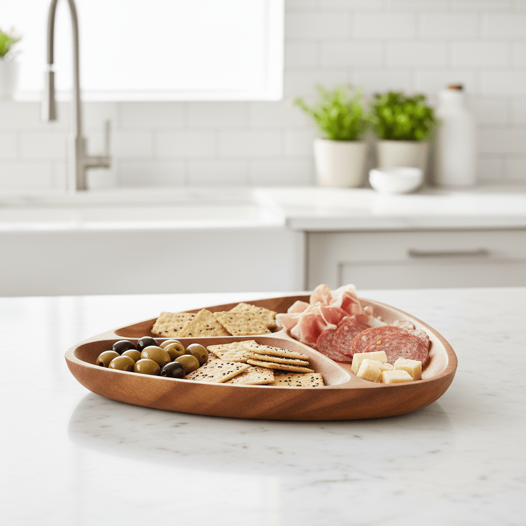 Kora Acacia Large Curved Triangular Serving Dish