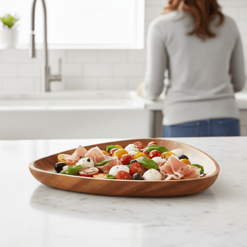 Kora Acacia Large Curved Triangular Serving Dish