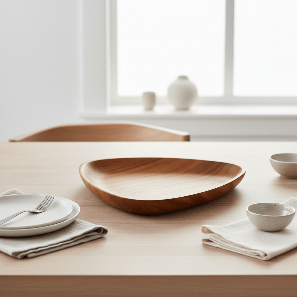 Kora Acacia Large Curved Triangular Serving Dish