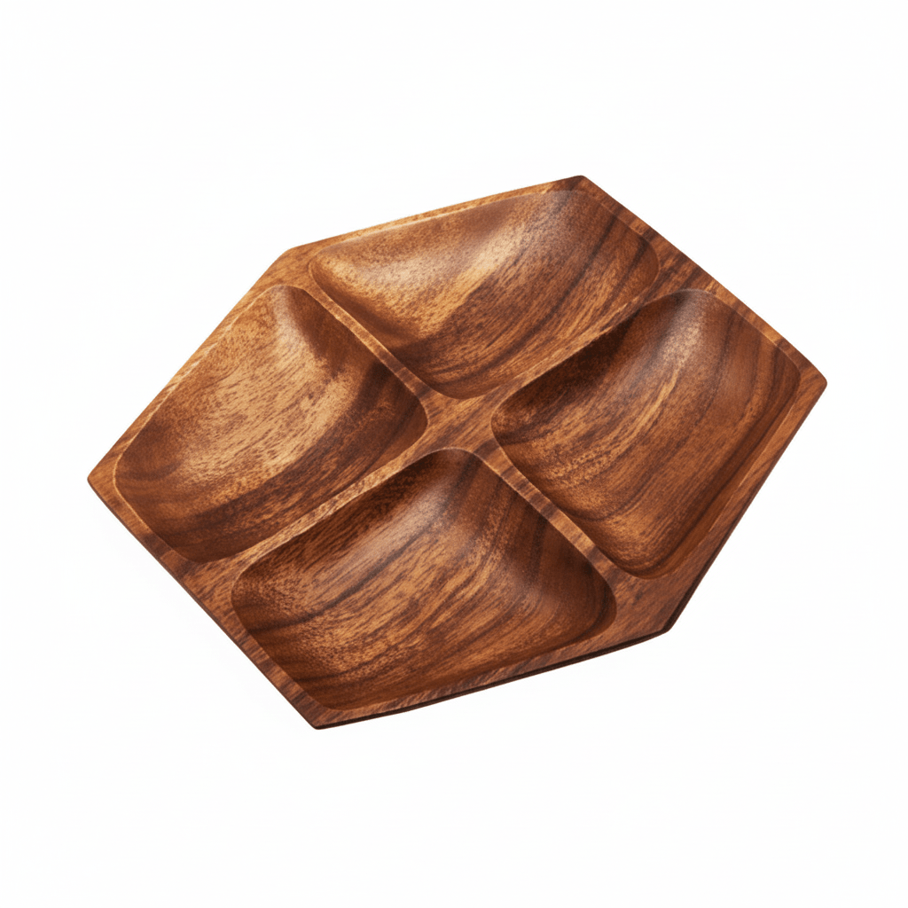 Kora Acacia Large Four Section Serving Dish