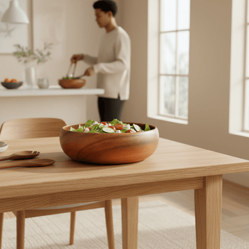 Kora Acacia Large Round Salad Bowl