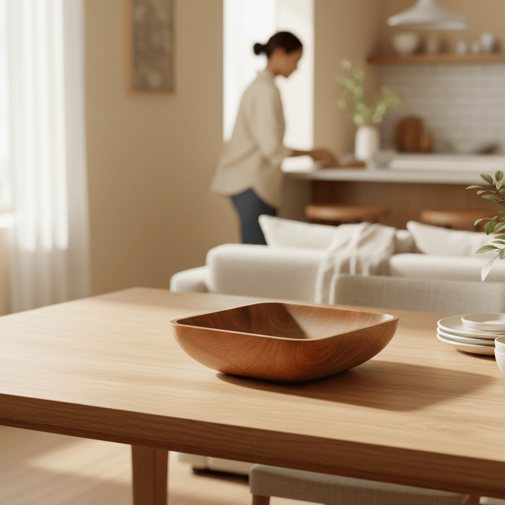 Kora Acacia Large Square Serving Bowl