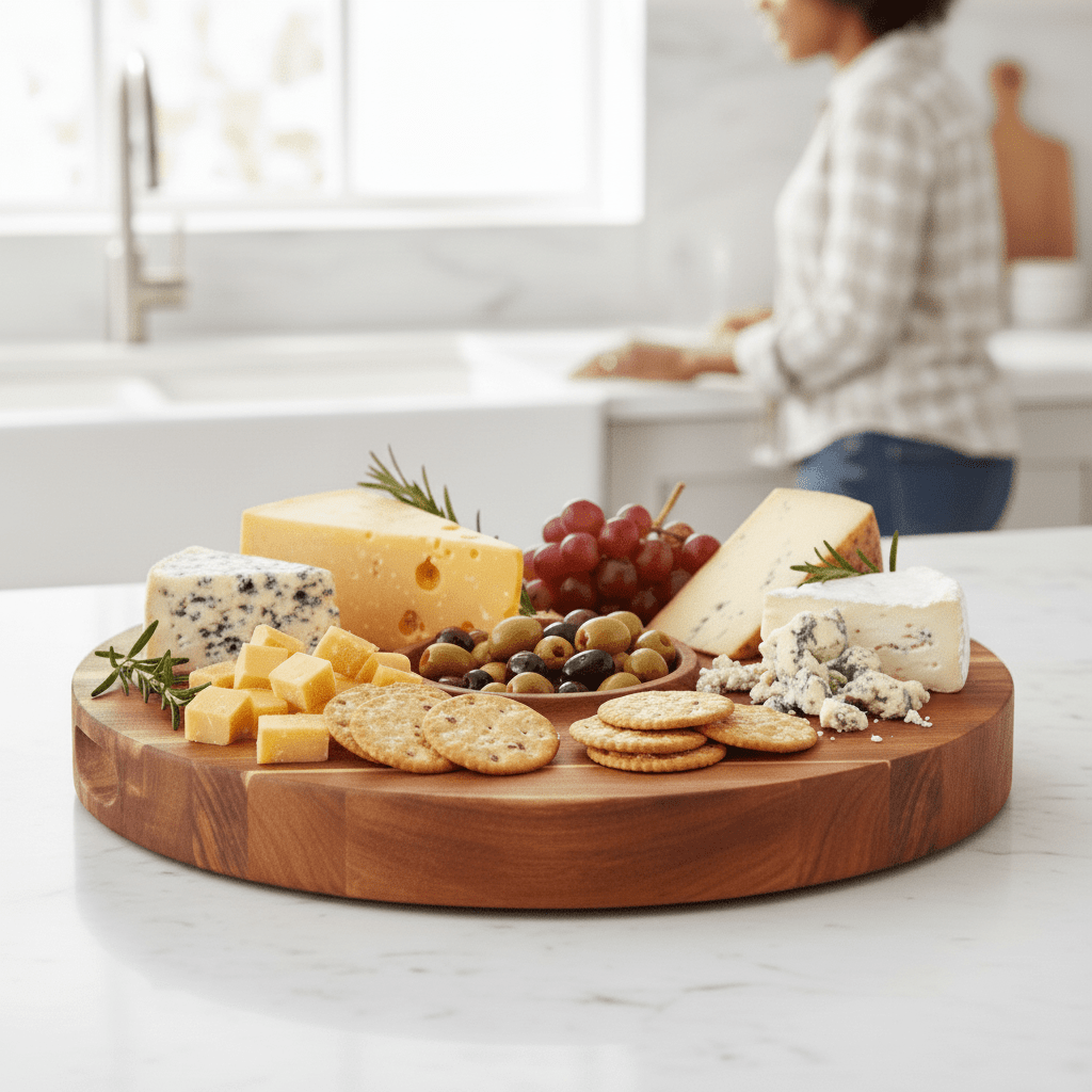 Kora Acacia Round Chopping And Serving Board
