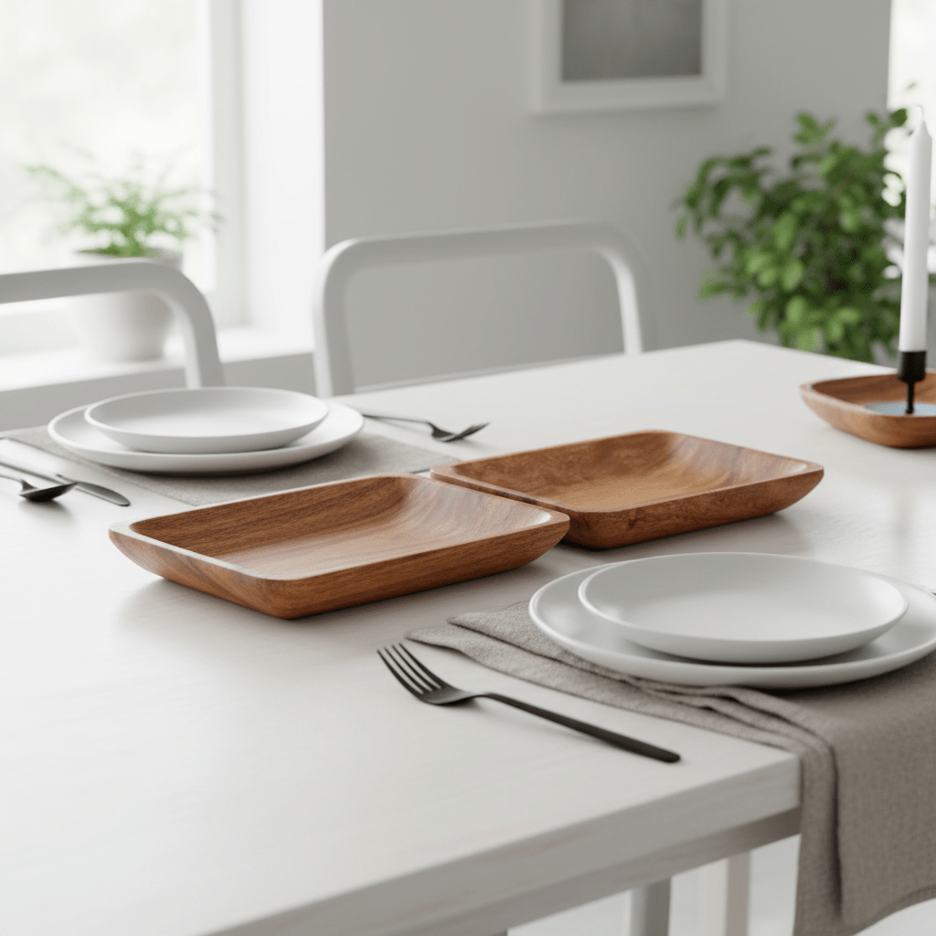Kora Acacia Set Of Three Serving Dishes