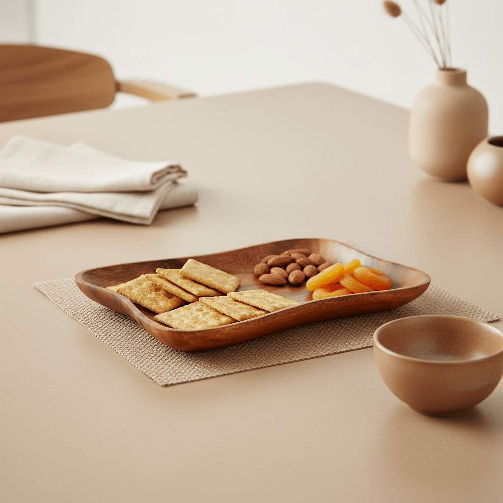 Kora Acacia Small Curved Rectangle Serving Dish