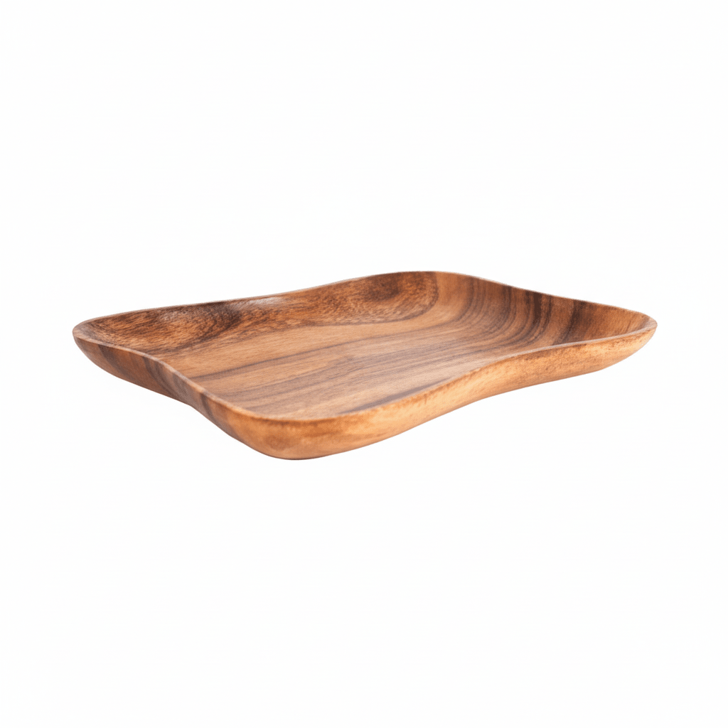 Kora Acacia Small Curved Rectangle Serving Dish