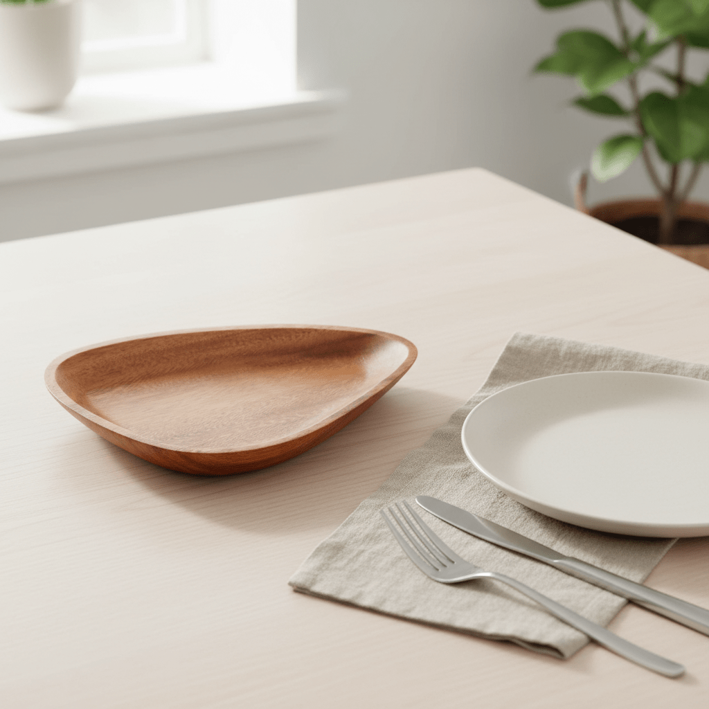 Kora Acacia Small Curved Triangular Serving Dish