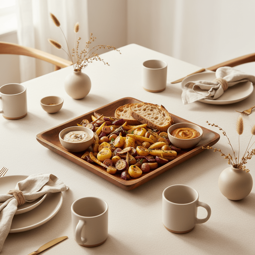 Kora Acacia Wood Large Square Platter