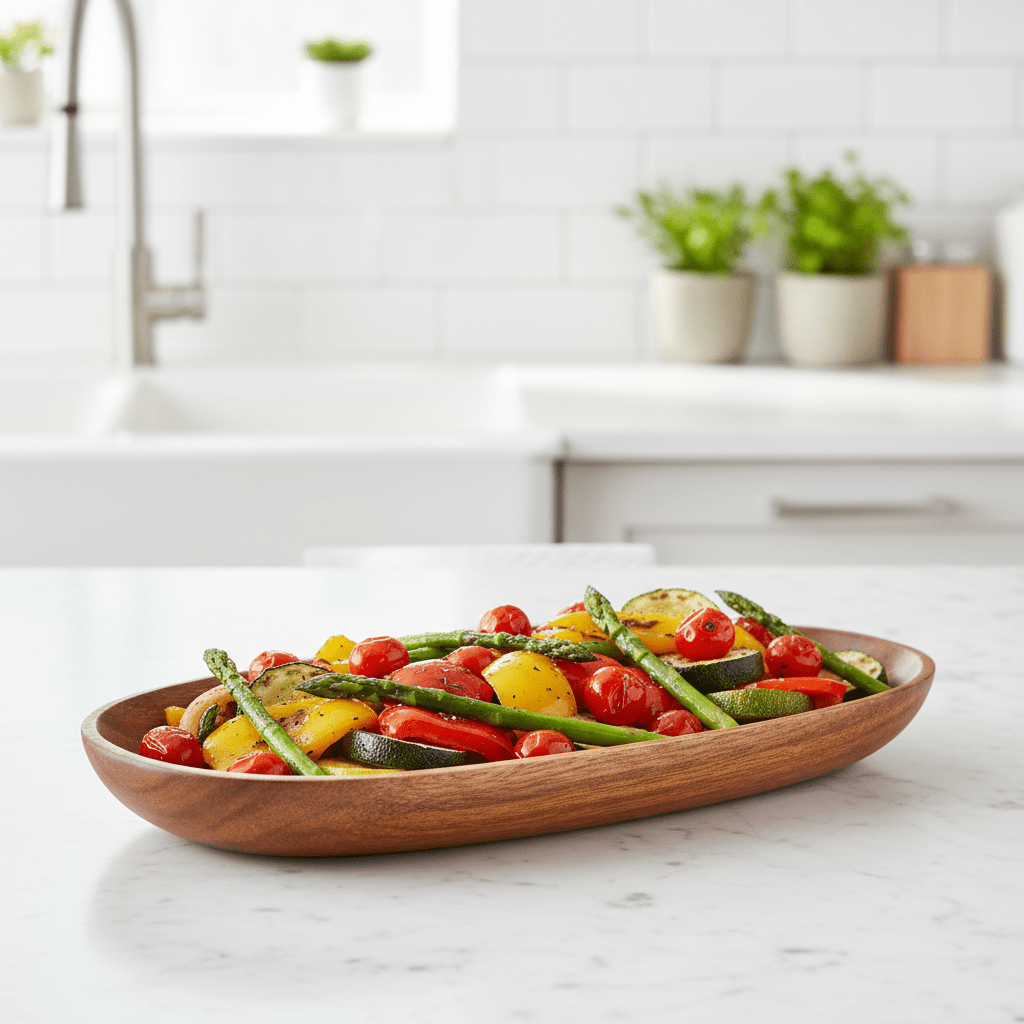 Kora Acacia Wood Medium Oval Serving Dish