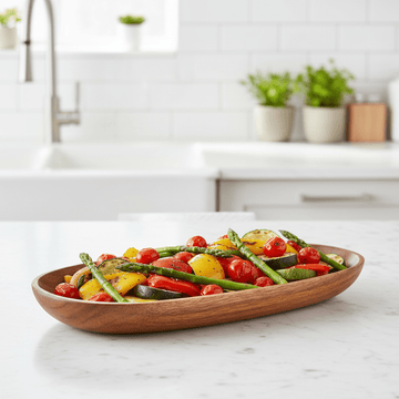 Kora Acacia Wood Medium Oval Serving Dish