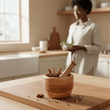 Kora Acacia Wood Tapered Mortar and Pestle